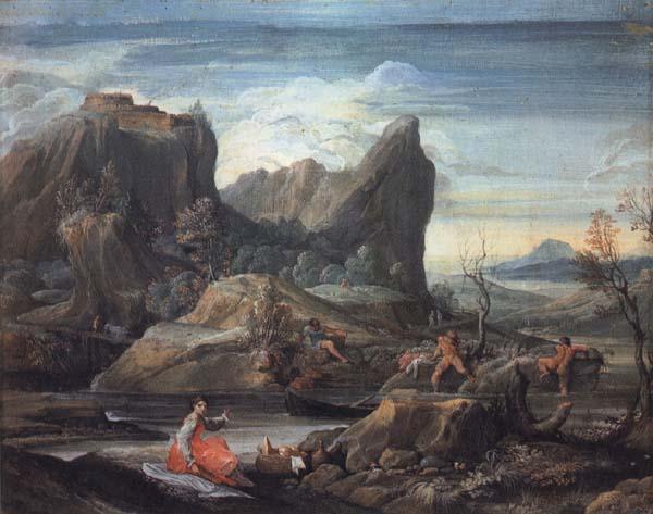 CARRACCI, Agostino Landscape with Bathers France oil painting art